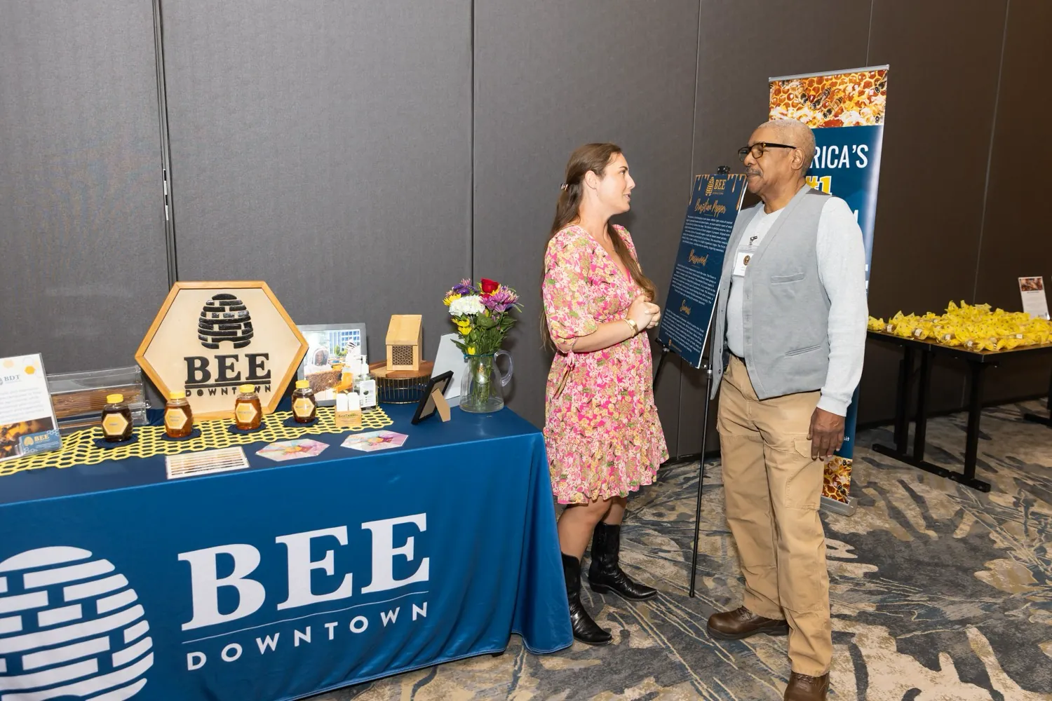 CMC event guests connecting with a local partner